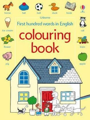 First 100 Words in English Colouring Book