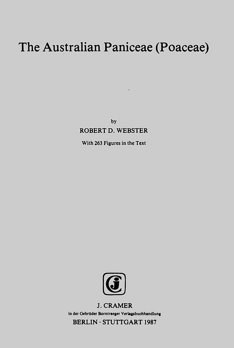 The Australian Paniceae (Poaceae) - Robert D Webster
