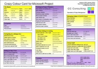 Crazy Colour Quick Reference Card for Microsoft Project