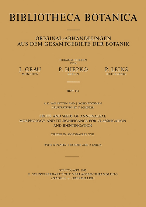 Fruits and seeds of Annonaceae - A K van Setten, J Koek-Noorman