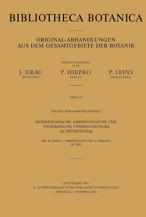 Morphologische, embryologische und systematische Untersuchungen an Triuridiaceae - Traudel R&uuml;bsamen-Weustenfeld