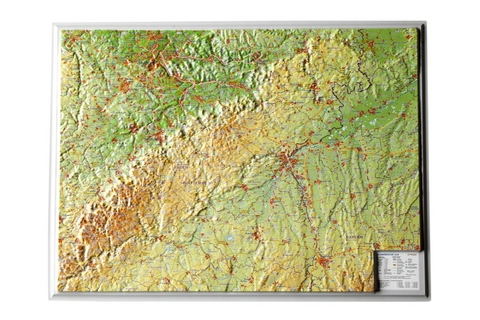 Schw&auml;bische Alb, Reliefkarte, Klein