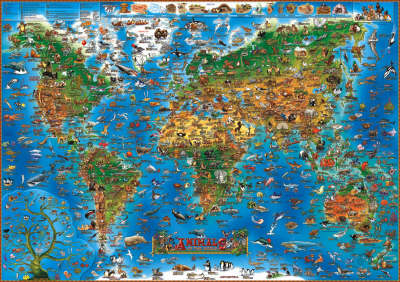Children's Animals of the World Wall Map
