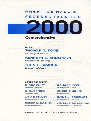Prentice Hall's Federal Taxation, 2000 - John L. Kramer, Thomas R. Pope