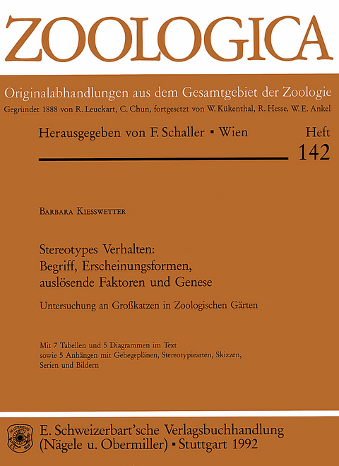 Stereotypes Verhalten: Begriff, Erscheinungsformen, ausl&ouml;sende Faktoren und Genese - Barbara Kiesswetter