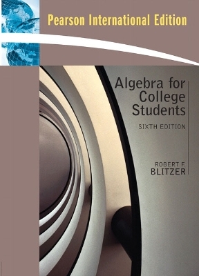Algebra For College Students - Robert F. Blitzer