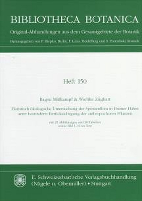 Floristisch-&ouml;kologische Untersuchung der Spontanflora in Bremer H&auml;fen unter besonderer Ber&uuml;cksichtigung der anthropochoren Pflanzen - Ragna Misskampf, Wiebke Z&uuml;ghart