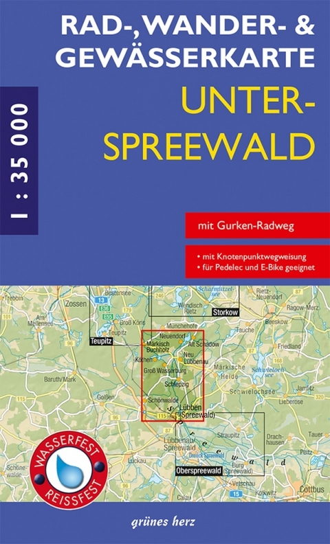 Rad-, Wander- und Gew&auml;sserkarte Unterspreewald