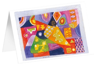 Ornament 2 - Kunst-Faltkarten ohne Text (5 Stück)