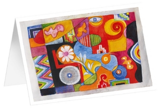 Ornament 1 - Kunst-Faltkarten ohne Text (5 Stück)