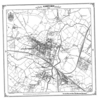 Ashford 1870 Heritage Cartography Victorian Town Map