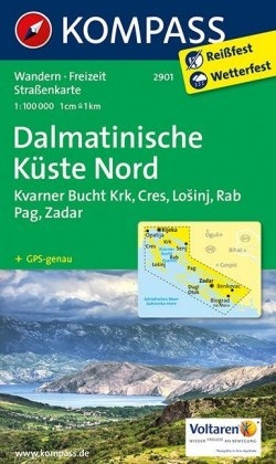 KOMPASS Wanderkarte Dalmatinische K&uuml;ste Nord - 