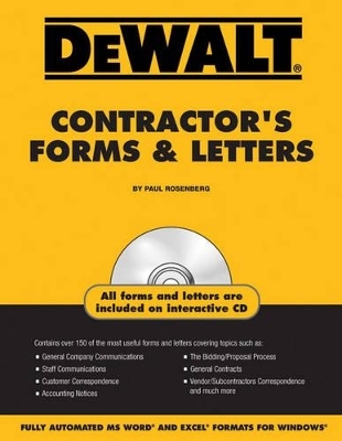 Dewalt Contractor's Forms & Letters - Paul Rosenberg,  American Contractors Educational Services