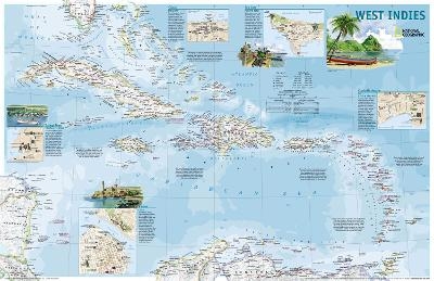 West Indies Traveler, 2 Sided, Laminated - National Geographic Maps