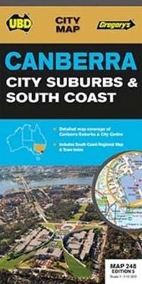 Canberra City Suburbs & South Coast Map 248 5th ed -  UBD Gregory's