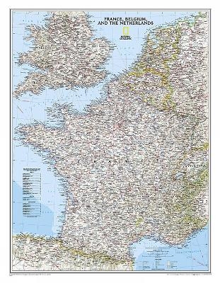 France, Belgium, And The Netherlands Classic Flat - National Geographic Maps