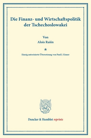 Die Finanz- und Wirtschaftspolitik der Tschechoslowakei.