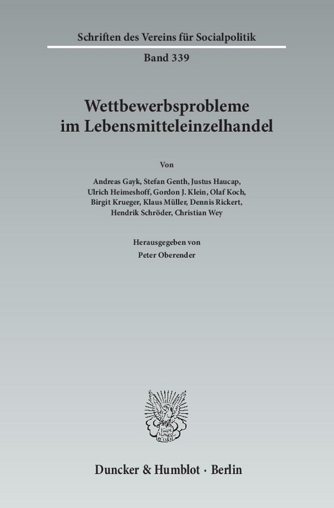 Wettbewerbsprobleme im Lebensmitteleinzelhandel. - 