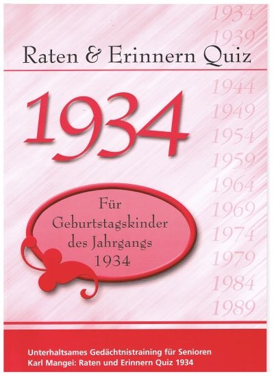 Raten und Erinnern Quiz 1934 - Karl Mangei