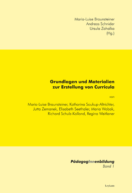 Grundlagen und Materialien zur Erstellung von Curricula - 