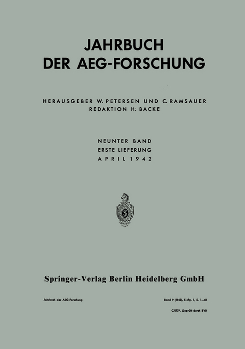 Jahrbuch der AEG-Forschung - Anton J. Schmideck
