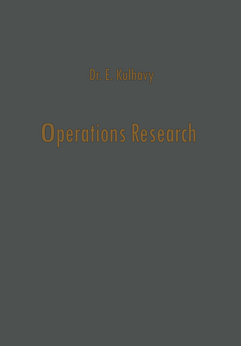 Operations Research - Ernest Kulhavy