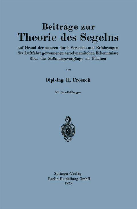 Beitr&auml;ge zur Theorie des Segelns - Heinrich Croseck
