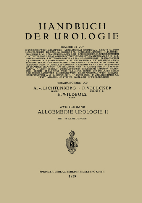 Allgemeine Urologie - Henning Br&uuml;tt, L. Casper, H. Holthusen, A. Lichtenberg, P. F. Richter, Otto Ringleb, Ernst Roedelius