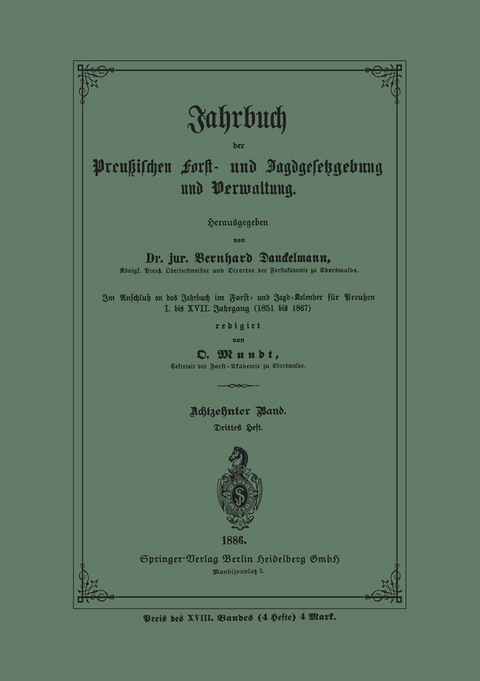 Jahrbuch der Preu&szlig;ischen Forst- und Jagd-Gesetzgebung und Verwaltung - 