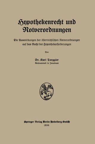 Hypothekenrecht und Notverordnungen