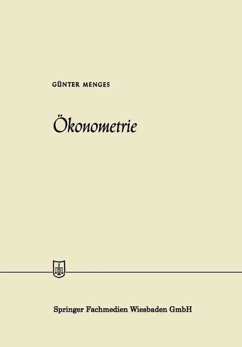&Ouml;konometrie - G&uuml;nter Menges