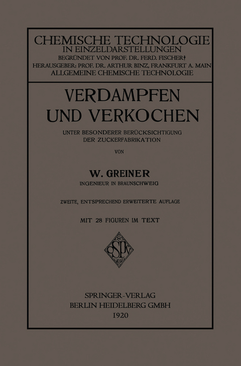 Verdampfen und Verkochen - Woldemar Greiner