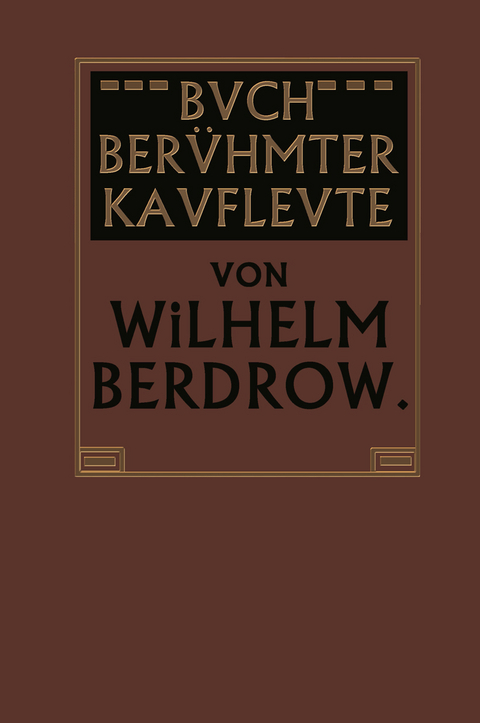 Buch Ber&uuml;hmter Kaufleute - Wilhelm Berdrow