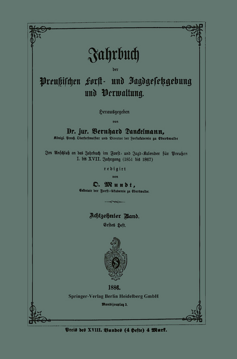 Jahrbuch der Preu&szlig;ischen Forst- und Jagdgesetzgebung und Verwaltung - O. Mundt