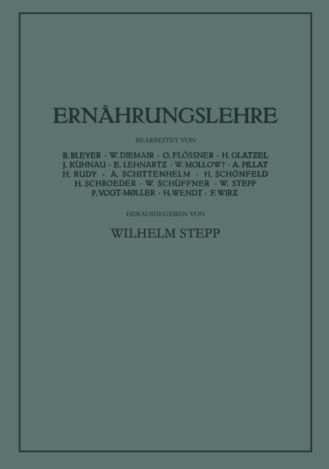 Ern&auml;hrungslehre - Wilhelm Stepp