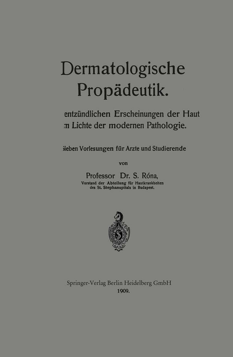 Dermatologische Prop&auml;deutik - Samuel R&oacute;na