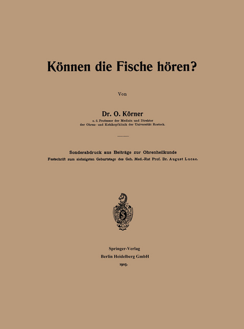 K&ouml;nnen die Fische h&ouml;ren? - Otto K&ouml;rner