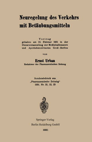 Neuregelung des Verkehrs mit Betäubungsmitteln
