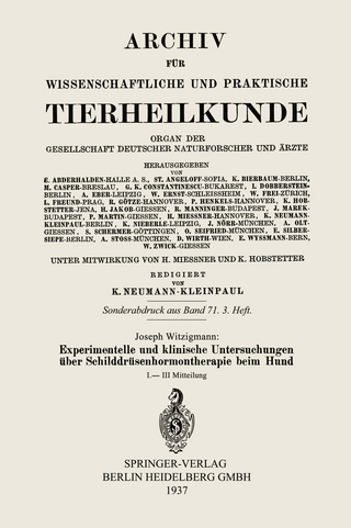 Experimentelle und klinische Untersuchungen über Schilddrüsenhormontherapie beim Hund