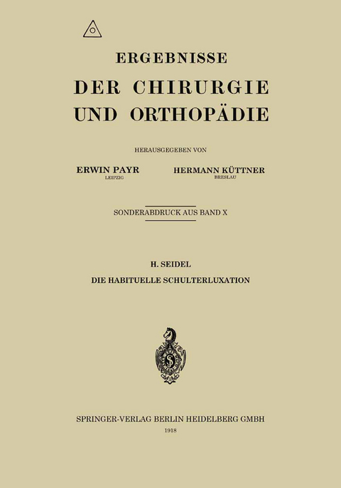 Die habituelle Schulterluxation - H. Seidel