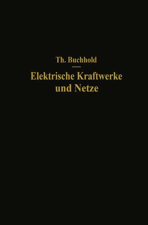 Elektrische Kraftwerke und Netze - Theodor Buchhold
