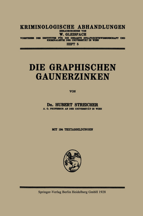 Die Graphischen Gaunerzinken - Hubert -J. Streicher