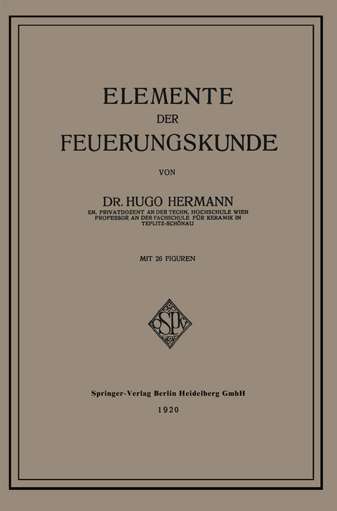Elemente der Feuerungskunde - Hugo Hermann