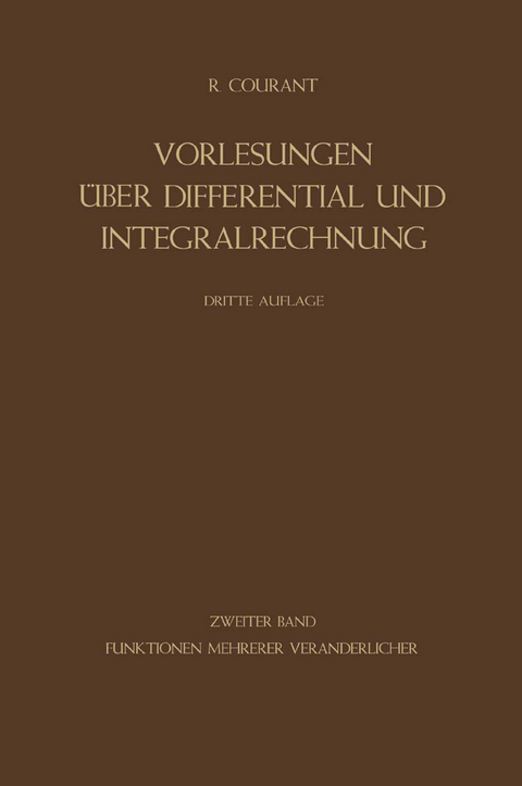 Funktionen Mehrerer Ver&auml;nderlicher - Richard Courant