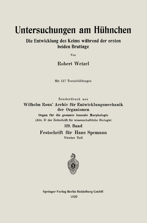 Untersuchungen am H&uuml;hnchen - Robert G. Wetzel