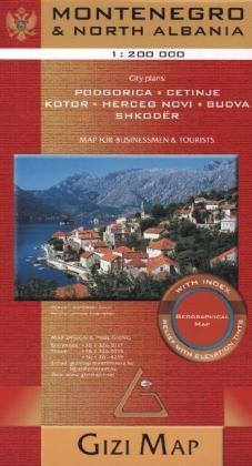 Montenegro - Albania North geographical map