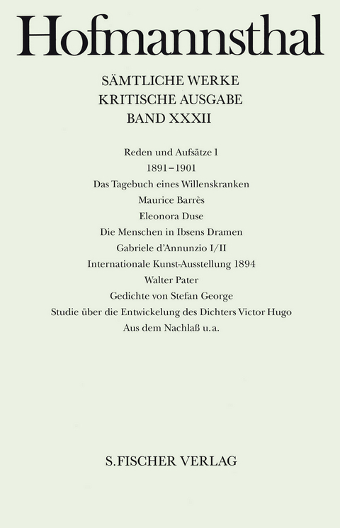 Reden und Aufs&auml;tze 1 - Hugo von Hofmannsthal