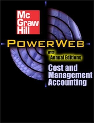 Introduction to Managerial Accounting w/Topic Tackler, Net Tutor & On-Line Learning Center w/PowerWeb Package