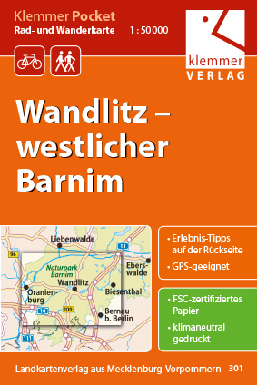 Klemmer Pocket Rad- und Wanderkarte Wandlitz – westlicher Barnim - 