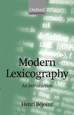 Modern Lexicography - Henri B&eacute;joint